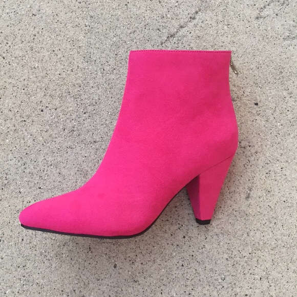 bright pink booties